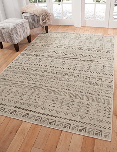 GOWE AmbIvory, Brown, and Natural Area Rug 5x8