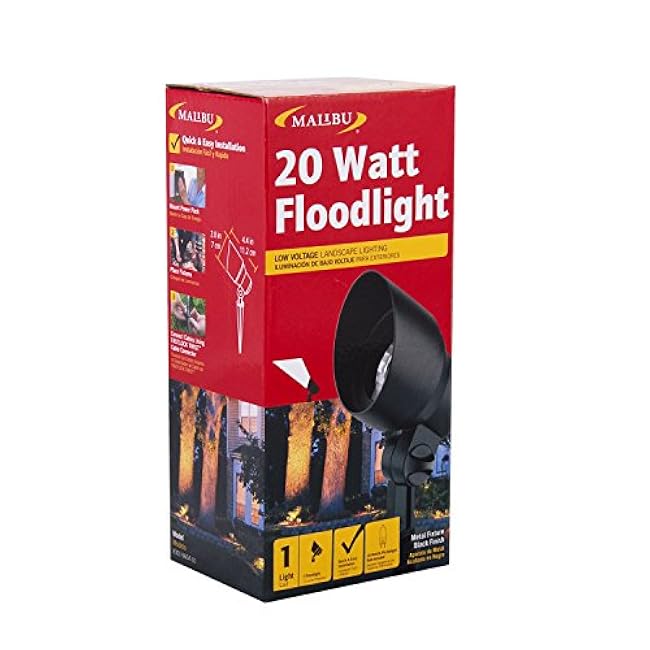 Malibu 8301-9604-01 20 Watt Cast Metal Flood Light Fixture
