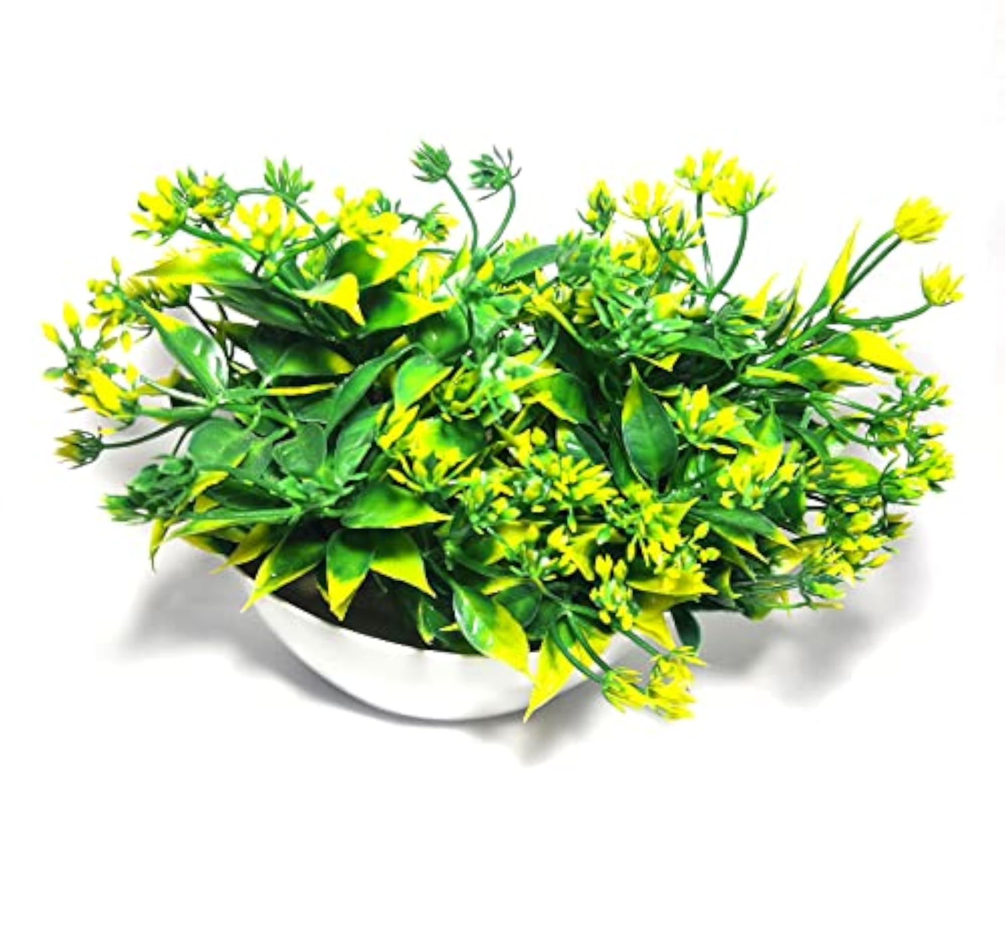 Artificial Plants with Fully Loaded Leaves in a Pot, Green