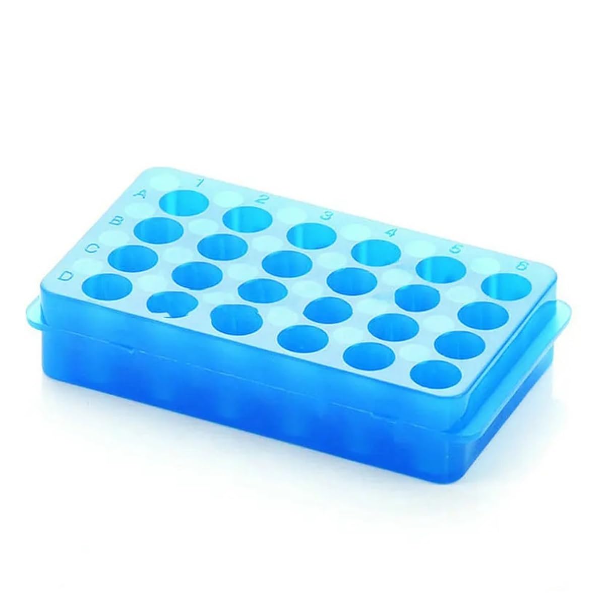 Cristalería de Laboratorio Estante de plástico de doble cara for tubos PCR de laboratorio, soporte for tubos centrífugos de 0,5/1,5/2 ml, 24/32/60/80/96 agujeros, 5 o 10 unidades(96 holes 5pcs)