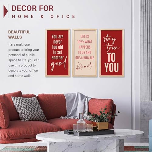 Image of kotart - Motivational Wall Decor Paintings| Painting for wall Hanging | Quotes Wall Decor Paintings | Motivational Quotes Poster With Frame | Wall Hanging Painting For Office Living Room Bedroom Set of 3 (13x25 inch, E)