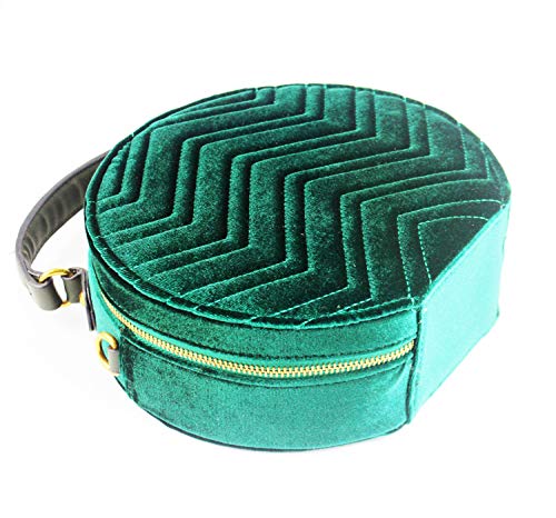 Mala de mão, mala de tiracolo de veludo redonda, malas de noite e festa para mulher Veludo