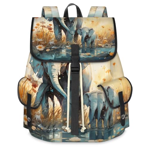 Laptop Backpacks Elephants Theme Travel Backpack for Women Work Backpack Computer Bag for Business Travel Fits 15 Inch Laptop