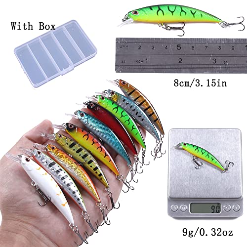 Jerkbait-Fishing-Lures-Jerk-Baits-for-Bass-Fishing-Jerk-Bait-Minnow-Lures-with-Tackle-Box-for-Freshwater-Saltwater10pcs