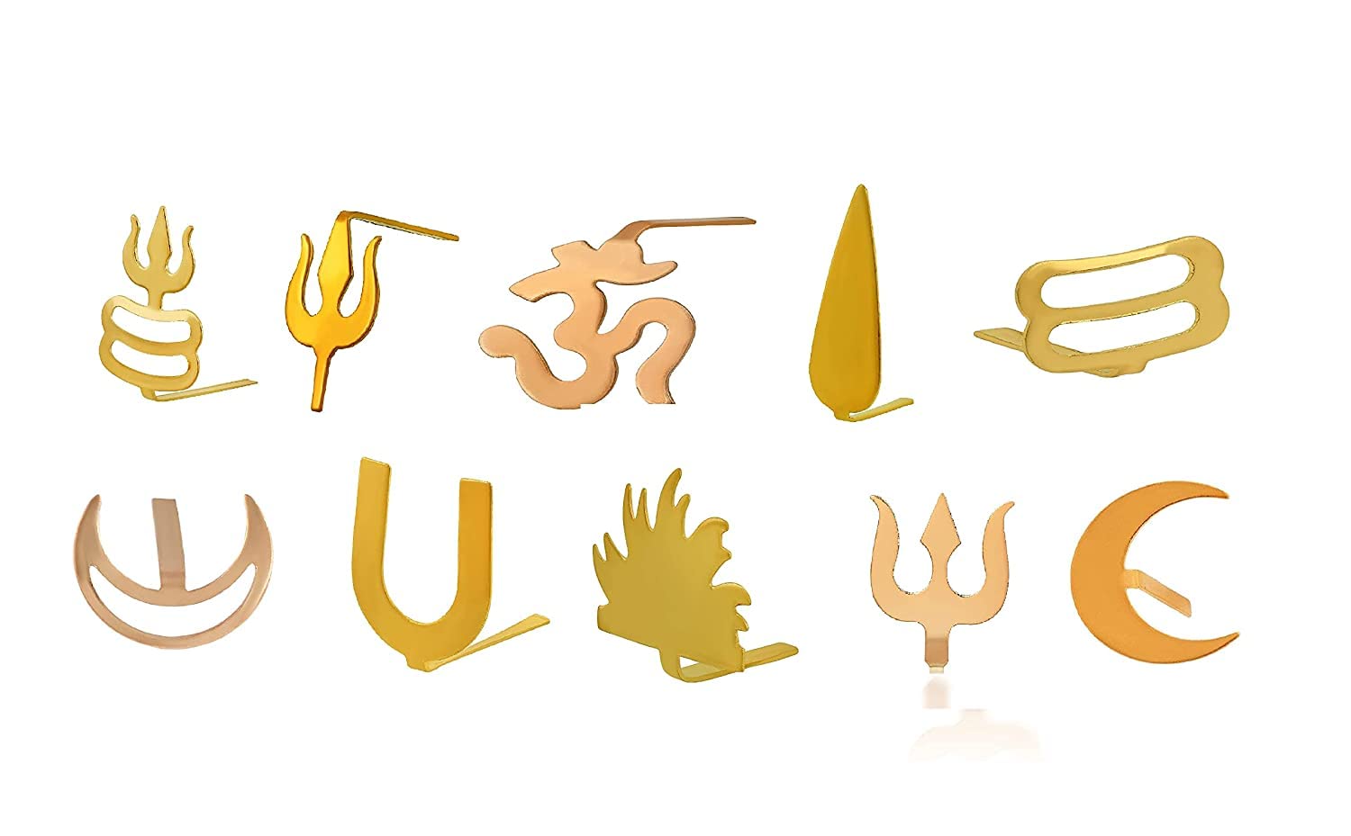 MAHAKAAL JEWELS® Pack of 10 Golden Spiritual Charm Forehead Tilak/Teeka Puja Tool Hindu Deity Ornaments for Men Women Teen Girls Kids (B0BDSNY7H2) Amazon Price History, Amazon Price Tracker