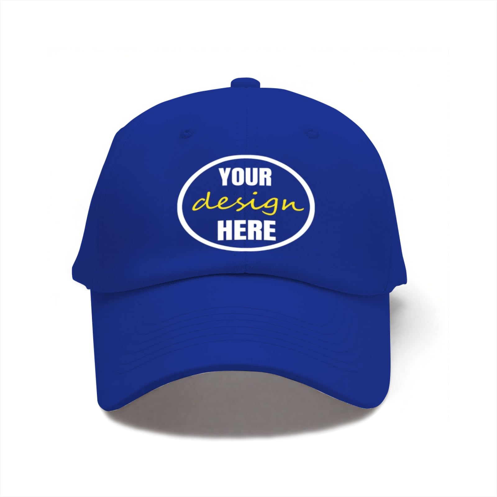 Miujonvy Unisex Dark Blue Custom Baseball Cap Personalized Design Image Unique Baseball Cap Adjustable Metal Button Hat