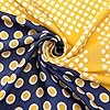Elerevyo Women Contrast Color Polka Dots Printed Scarf, 27.6x27.6 Square Satin Symmetrical Neck Scarves Neckerchief Navy Blue Yellow 70x70cm/27.6x27.6(LxW) #3
