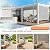 EROMMY 10x20 Louvered Pergola with Side Pull-Down Screen, Outdoor Aluminum Pergola with Thickened Frame and Adjustable Metal Rainproof Roof for Deck Patio Garden Yard, White