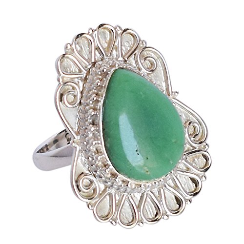 Bague en chrysoprase et argent, le cadeau idéal pour elle