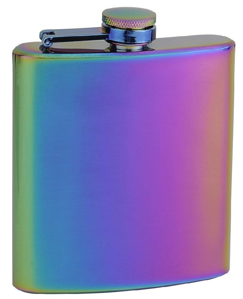 Gifts Infinity® Raindow Stainless Steel Hip Flask Assorted Colors, 8oz, (Rainbow Flask)