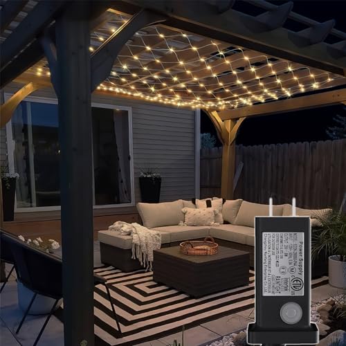 Eueasy Net Lights Outdoor, 270 LED Gazebo Lights, 10&times;10 FT Connectable Chandelier with 8 Lighting...
