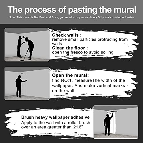 Fightal - Foggy Green Forest Wallpaper Living Room Extra Large Nature Landscape Wall Murals Scenery Jungle Bedroom Mural Woodland Trees Couches Art Decor Paintings - 151"X105"（It's Not Peel And Stick） #TOP5