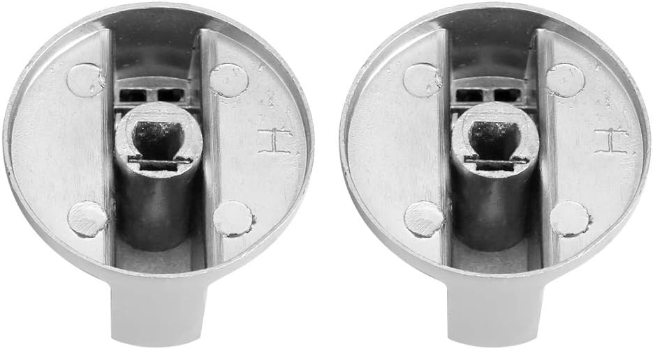 2Pcs 6mm Zinc Alloy Home Kitchen Gas Stove Knobs, Cooker Oven Cooktop Metal Switch Control, Silver, Minimalist Style, Stove Knob