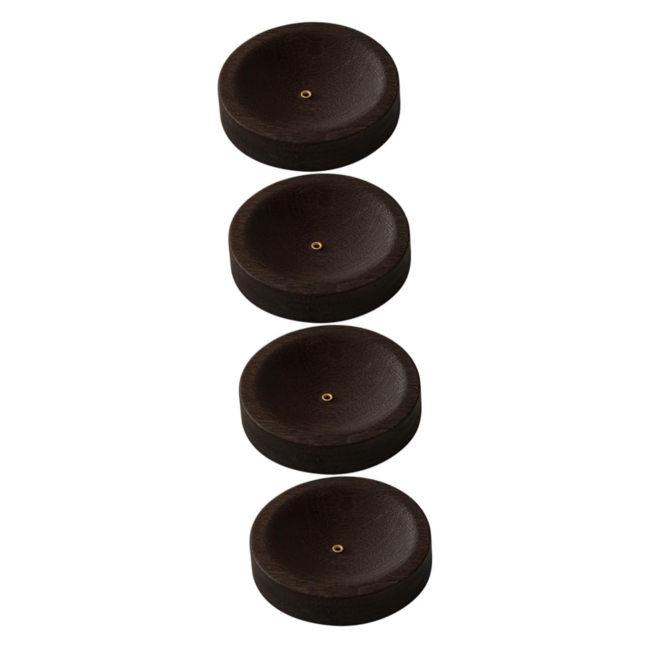 PRETYZOOM 4 Stück Räucherstäbchen Diffusor Wärmer Holzkohlebrenner Weihrauch Streichhölzer Handhaben Im Freien Runden Duftend Deckel Schlag Weihrauchhalter Stöcke Hölzern Dark Brown