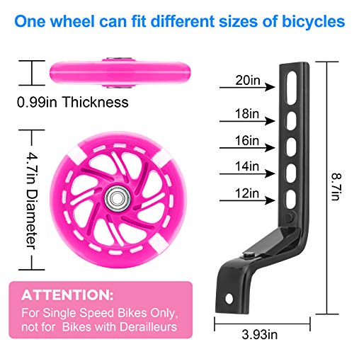 image for LAVEVE Training Wheels for Kids Bike, Flash Mute Big Wheel Bicycle Sta