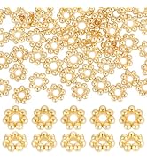 Beebeecraft 80-Piece Spacer Beads - 4mm & 5mm, 24K Gold & Silver Plated, For DIY Bracelets & Jewelry Making