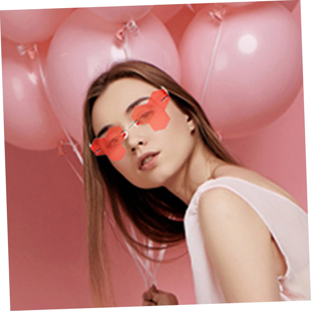 Ipetboom Frameless Sunglasses for Women Rave Glasses Disco Accessories Party for Teens and Adults