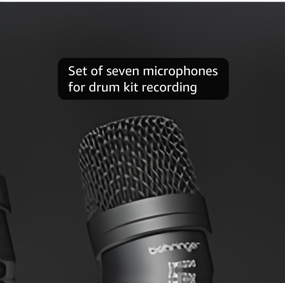 Behringer BC1200 Professional 7-Piece Drum Microphone Set for