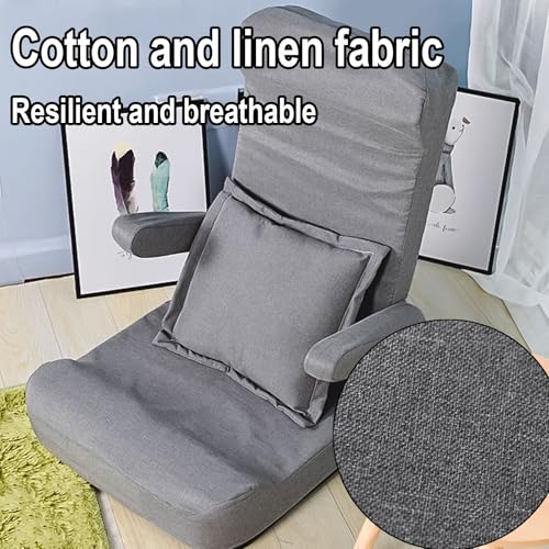Fauteuil de sol anti mal de dos avec dossier marron réglable et éponge haute densité - 4