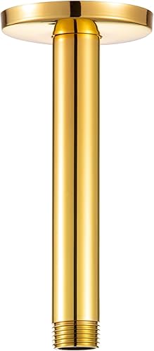 Vista 20 de OFFO Brazo de ducha con brida, 6 pulgadas de níquel cepillado para montaje en techo, cabezal de ducha de lluvia de repuesto, brazo recto montado