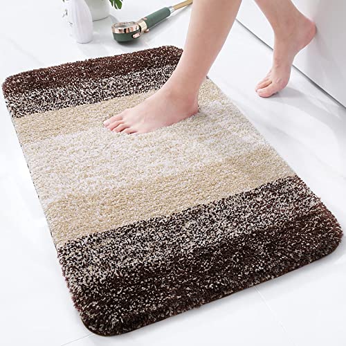 Homaxy Weich Badezimmerteppich 51x76 cm, rutschfest waschbar Badematte Flauschige Hochflor...