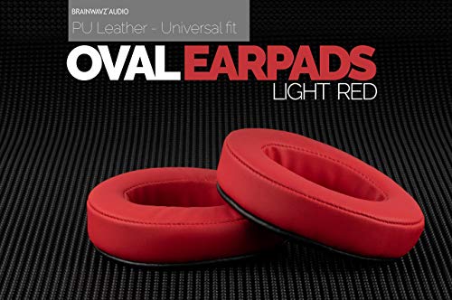 Image of Brainwavz Replacement Earpads for ATH M50X, M50BT, Steelseries Arctis, Pro Wireless & Stealth 600, HyperX Cloud, AKG, SHURE, Philips & Many More Headphones, Memory Foam Ear Pad Cushions, Red Oval