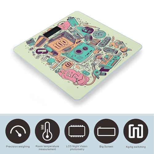 Balanza digital de baño I Love The Illustration 26x26 cm miniatura 3