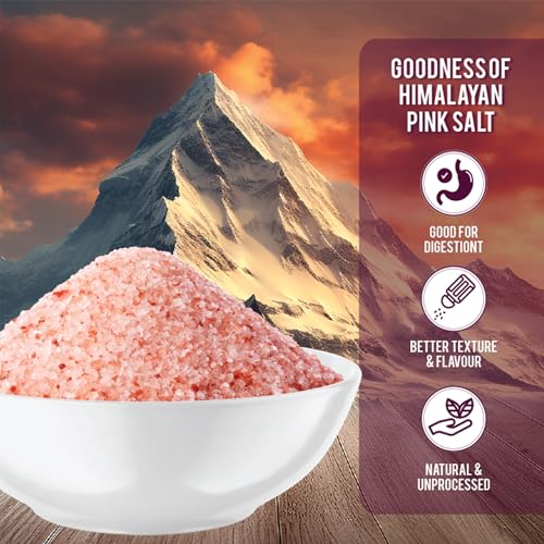Image of Keya Himalayan Pink Salt 1kg | Mineral rich Salt for Healthy Cooking | Sendha Namak for Healthy Life | Mineral Rich Salt | Low Sodium | Packed with 84 Minerals