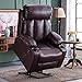 MCombo Large Electric Power Lift Recliner Chair Sofa for Elderly Big and Tall People, 3 Positions, 2 Side Pockets and Cup Holders, USB Ports, Faux Leather 7406 (Dark Brown)