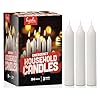 Hyoola Emergency Candles, White Short Taper Candles, Unscented, Emergency Candles for Home and Emergency Kit (Pack of 24)
