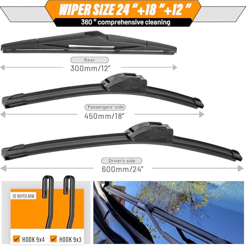 Image of AUTOBOO Windshield Wiper Blade Replacement for Kia Sportage 2011-2016