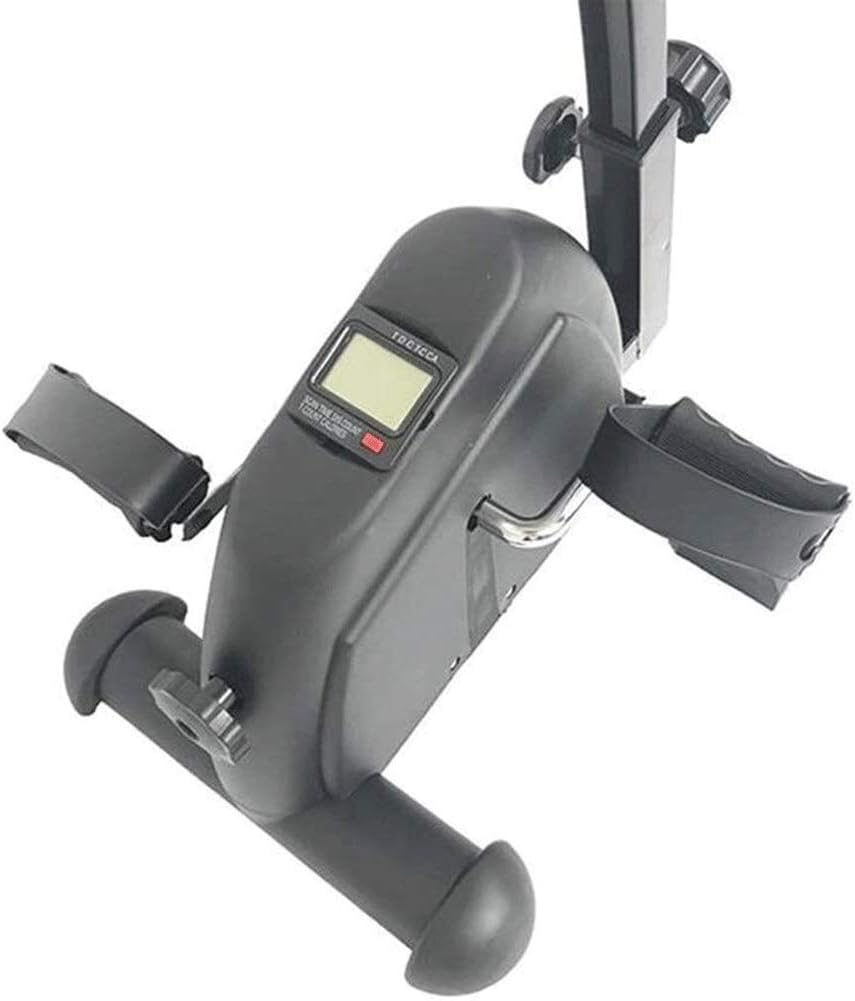 Under Desk Dike Pedal Exerciser Portable Pedal Exerciser - Hand, Arm & Leg Exercise Peddling Machine with LCD Monitor - Adjustable Fitness Rehab Equipment for Seniors, Elderly, PT - Folding Mini Stati