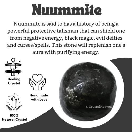 Image of Nuummite Certified Crystal Healing Tumbled Stone, Natural Polished Crystals for DIY Crafts, Manifestation, Meditation, Pooja Feng Shui and Reiki Healing (30 Grams)