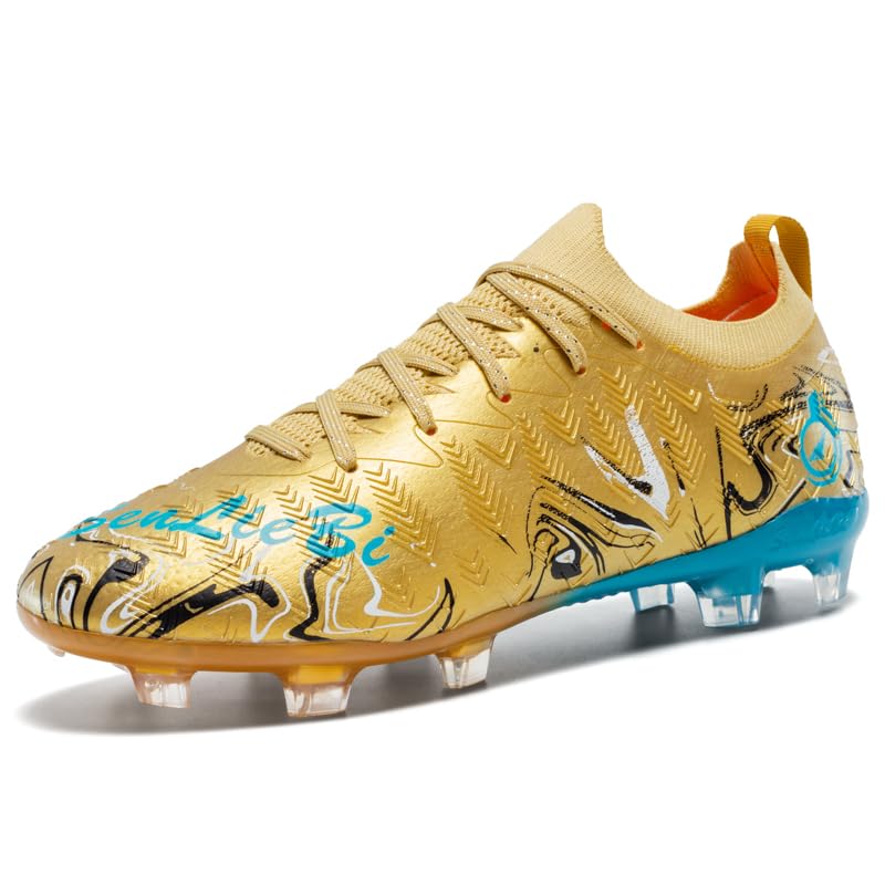 High-top Football Cleats, Professional Soccer Shoes, Laced Sports Cleats, Knitted mesh