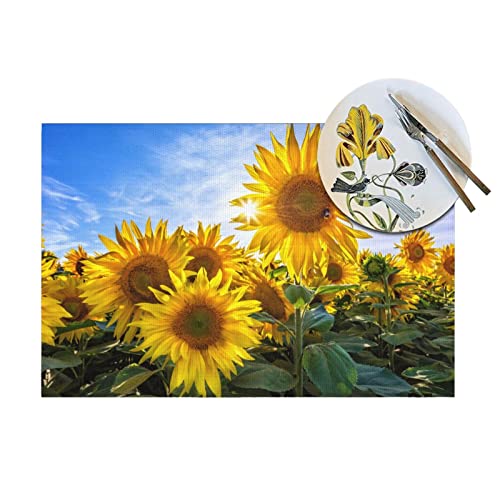 Set de table imprimé tournesol lavable 45x30 cm pour décoration - 5