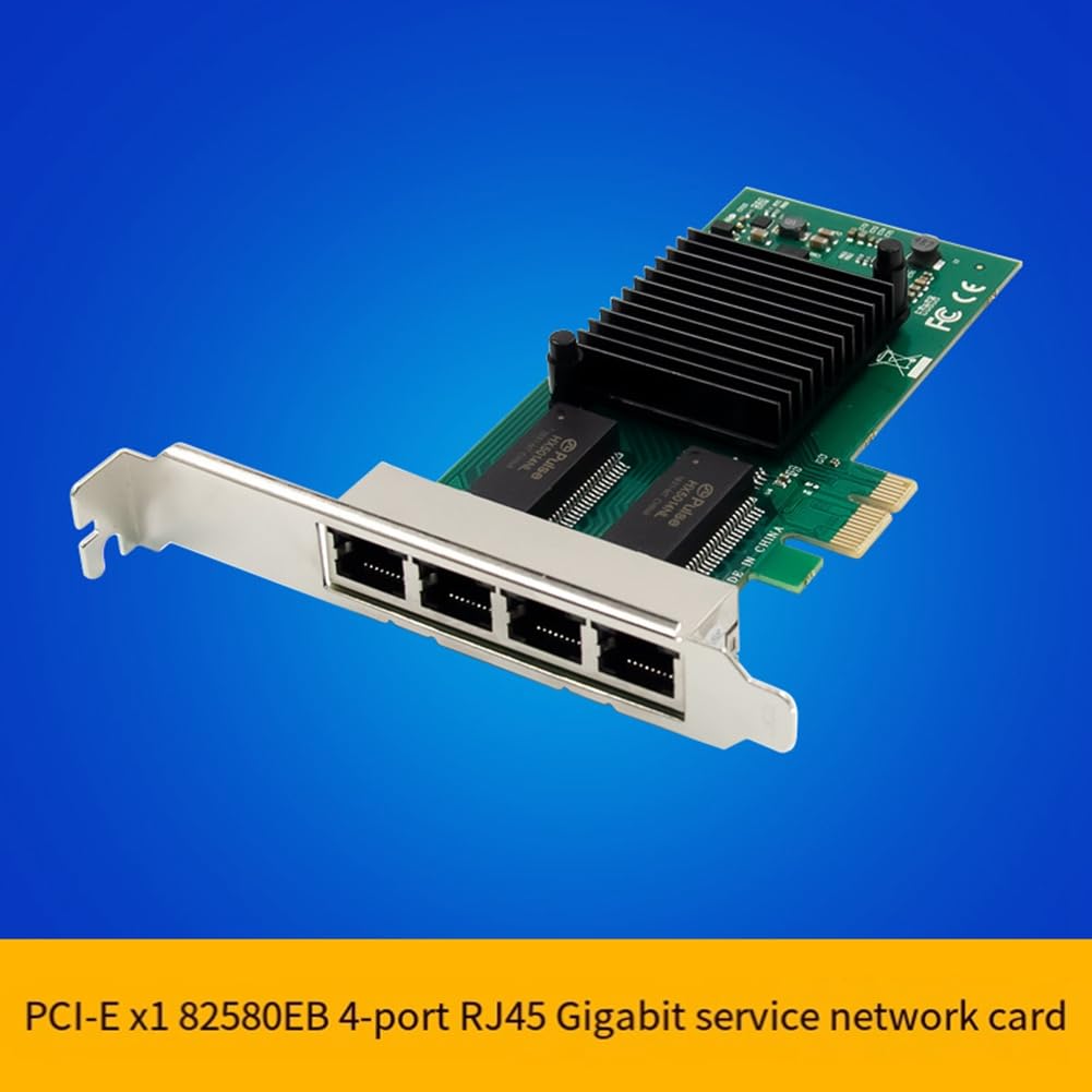Carte Réseau Serveur Gigabit I340-T4 PCI-E X1 4 Ports RJ45 PCI Express X Gen 2.1 5GT/S 82580EB Carte Réseau Gigabit