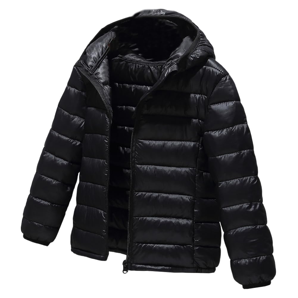 Doudoune Enfant Unisexe Ultra Légère Veste Fille en Duvet à Capuche Détachable Manteau Blouson Garçon Chaud pour Automne Hiver