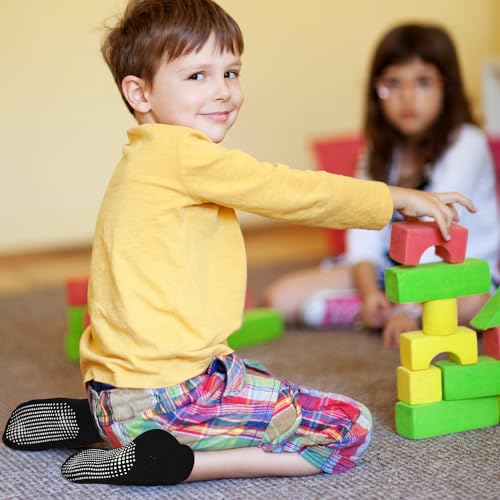 ELUTONG Toddler Non Slip Ankle Socks 12 Pairs with Non Skid Grip Socks for 1-7T Baby Boys Girls Kids3