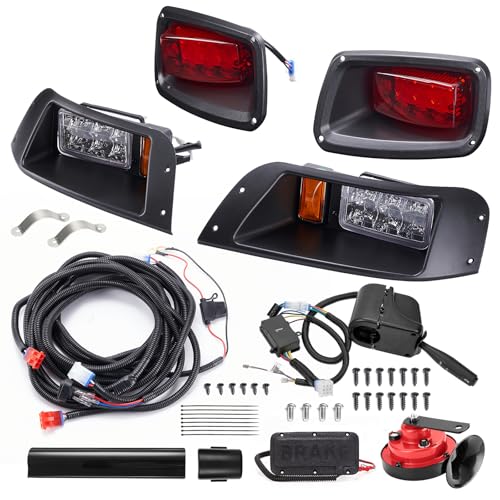 vvavv LED Upgrade Golf Cart LED Light Compatible with EZGO TXT 1996-2013 Gas & Electric Carts 12V Street Legal Lights Kit with LED Head Light Tail Lights Turn Signals Brake Lights