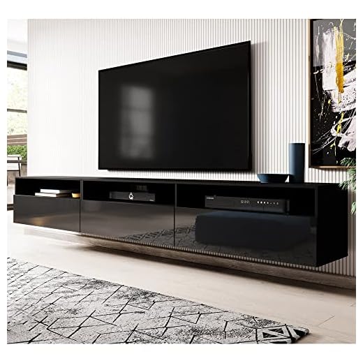 Modernes Lowboard in Schwarz Hochglanz