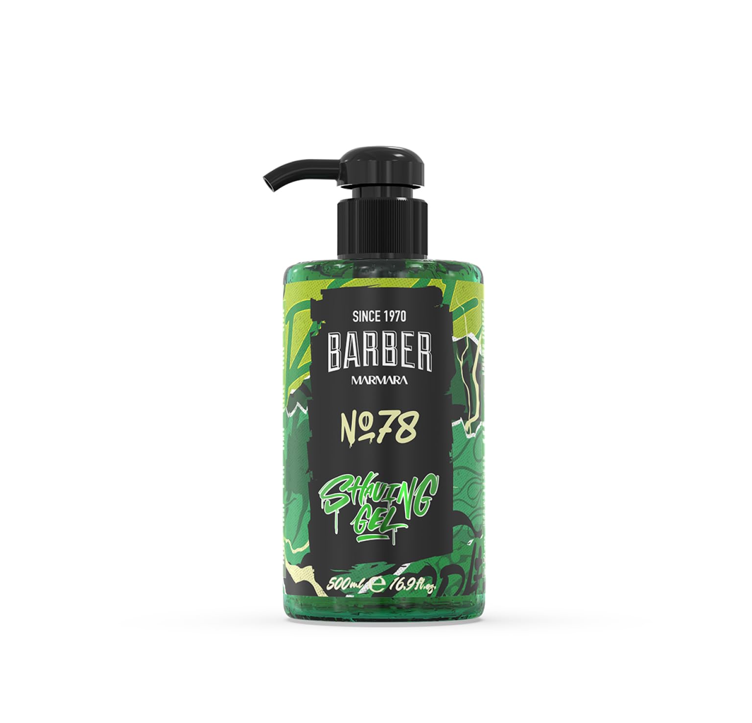 Barber Marmara No. 78 Shaving Gel for Men Transparent No Foam Shave Gel with Pump Professional Turkish Barber Quality for Beard Contours, Neckline & Close Shave Gel 16.9 oz