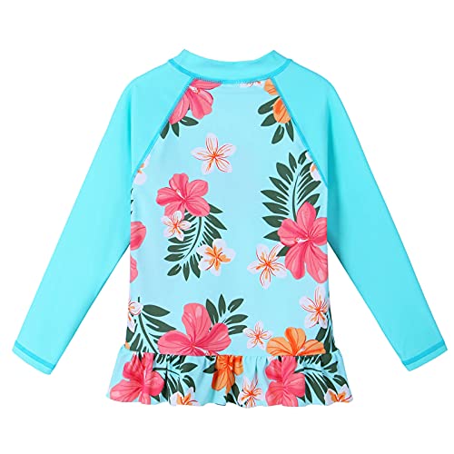 Image of TFJH E Girls & Boys Long Sleeve Rashgurad Swimsuit UPF 50+ Kids Swimwear Sunsuits