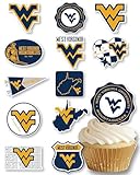 West Virginia University Cupcake Topper Party Supplies for WVU Football, Birthday, Graduation Party Decorations (24 Pieces) (West Virginia Mountaineers)