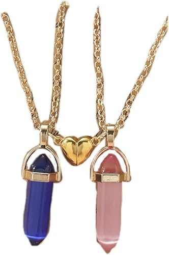 Miniatura 6 de Collar magnético de corazón dividido a juego para parejas colgante de cristal de atracción mutua mejores amigos regalo de joyería de amistad