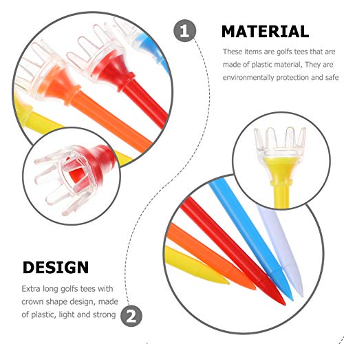 BESPORTBLE Golfs 10Pcs Crown Golfs Bola Tees Plástico Bola Tees Titular Golfs Bolas Pé Prego Equipam