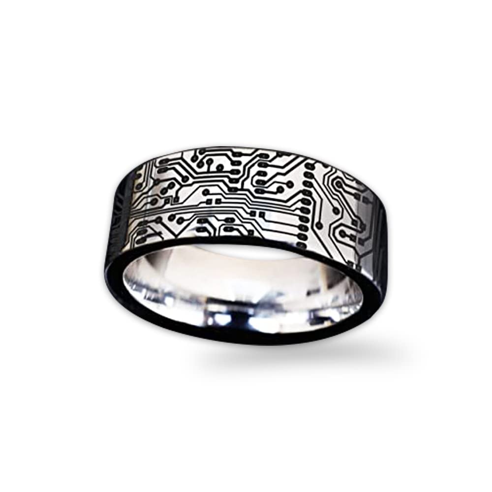 Engraved Personalized Circuit Board Ring, Computer Science