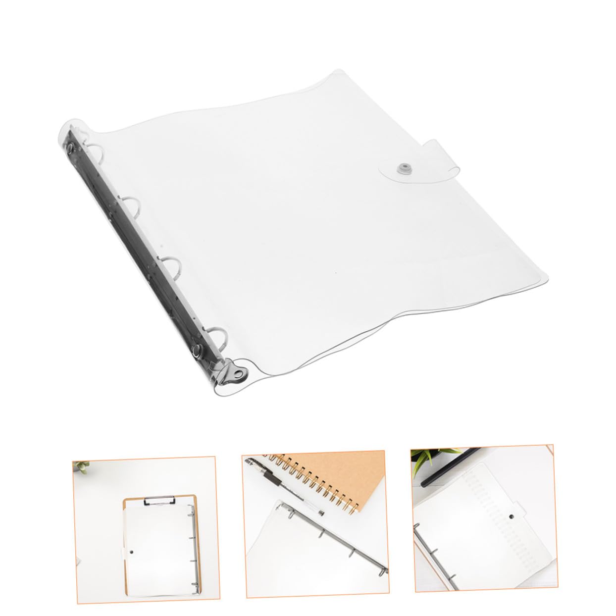 3 Stück Teiliges Transparentes Ringbuch Ordner Klarer Dokumentenorganizer mit Lochung Vielseitiger Verstellbarer Organizer für Büro und Schule Langlebige Kunststoffmappe