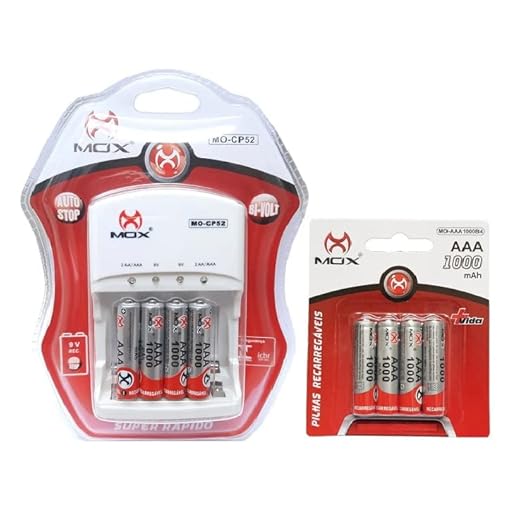 Kit Com 8 Pilhas AAA Palito Recarregaveis + Carregador Bivolt Automático AA AAA 9V