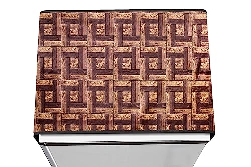 Image of Stylista Refridgerator top Cover Suitable for Samsung RR23C2E35NK /HL, 215 Liter Fridge, Dimension (WXD) 71x109 CM, Seamless Pattern Coffee