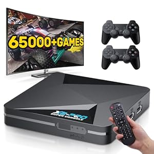 Kinhank Retro Game Console,Super Console X2 PRO Emulator Console with 65,000+ Classic Games,Retro Gaming Console with EmuElec 4.6 &Android 9.0,4K HD Output,2.4+5G,BT 5.0,Compatible with Most Emulators